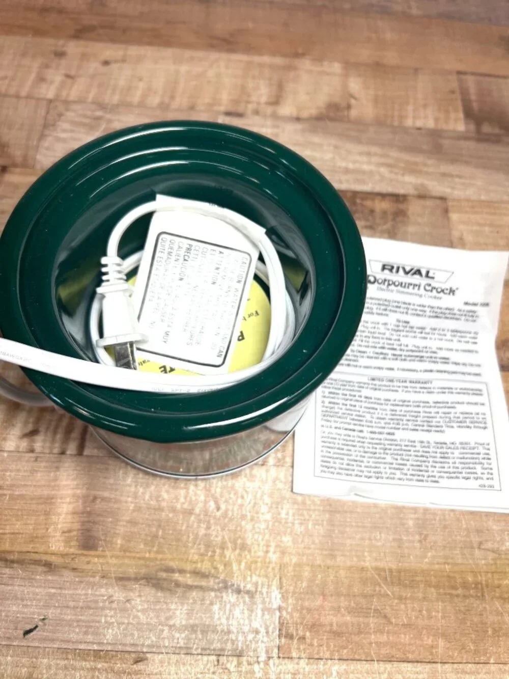Rival Potpourri Crock Electric Simmering Cooker Model 3206 Green Holiday Design